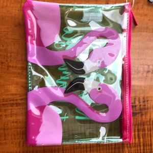 Clear plastic pouch.